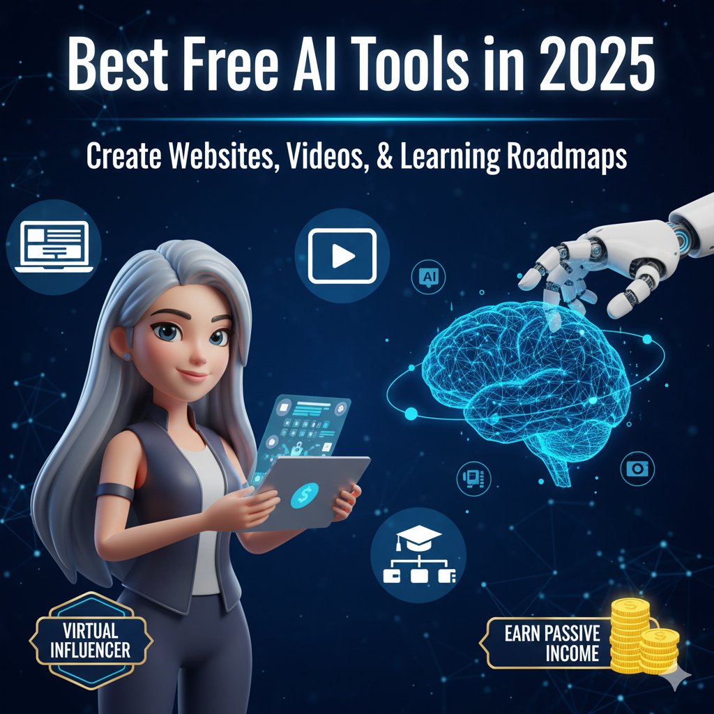 Best Free AI Tools in 2025 to Create Websites, Videos, & Learning Roadmaps